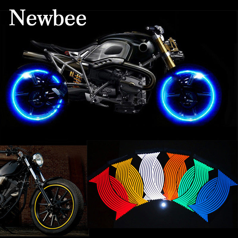 Newbee 16 Pcs Strips Motorcycle Wheel Sticker